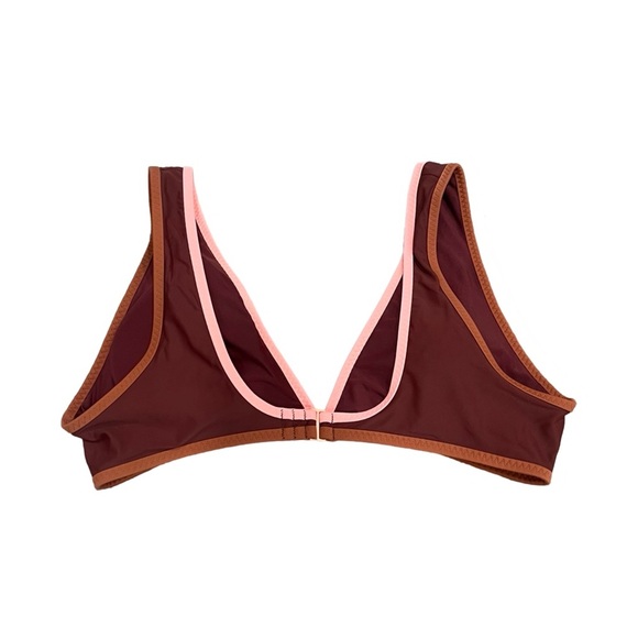 Aerie Maroon, Pink, and Burnt Orange Scoop Bikini Swim Top | Size XL - Picture 3 of 5